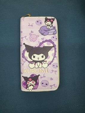 Large Kuromi Purple Character Zip Wallet